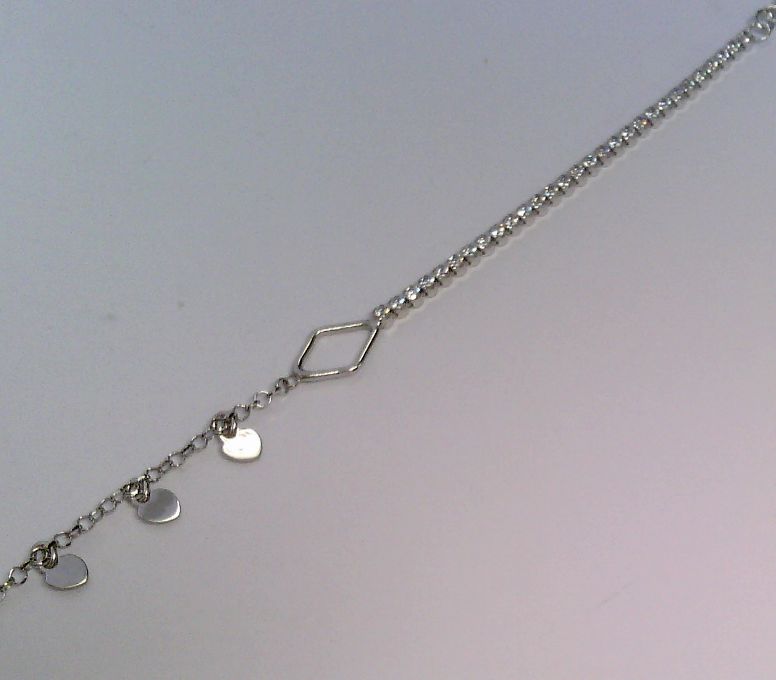 Engelkemper Armband Ref.-Nr.: 5-213357-001 925/- Silber, Rhodiniert Zirkonia  Wei&szlig;  L&auml;nge 17+2 cm