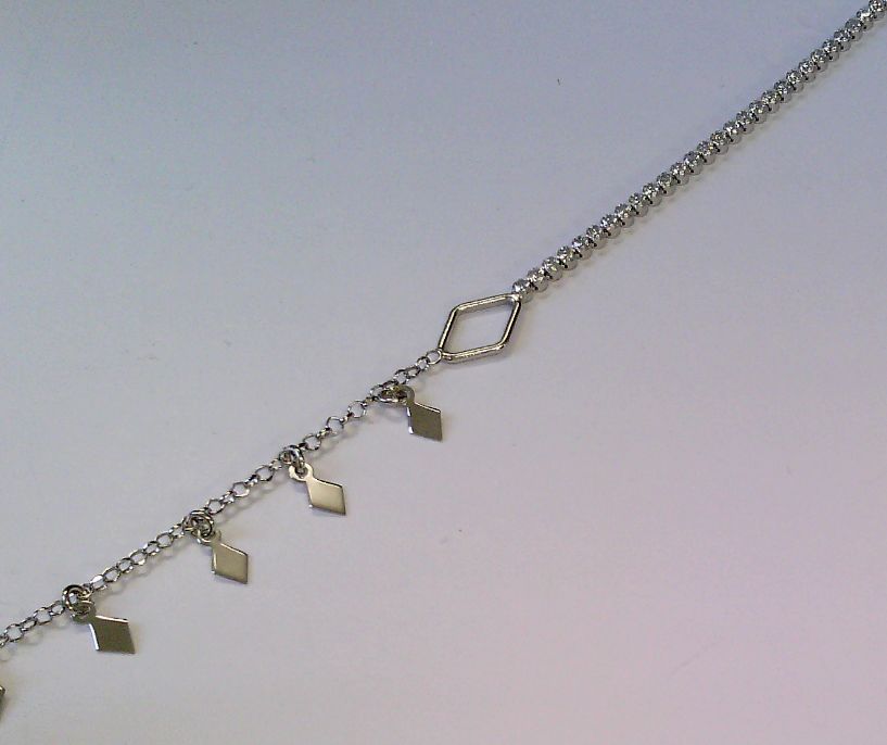 Engelkemper Armband Ref.-Nr.: 5-213359-001 925/- Silber, Rhodiniert Zirkonia  Wei&szlig;  L&auml;nge 17+2cm