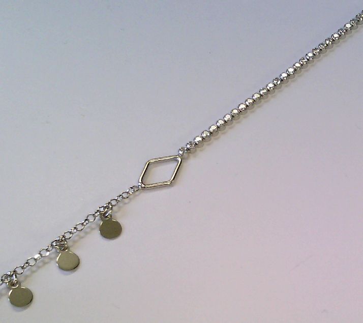 Engelkemper Armband Ref.-Nr.: 5-213360-001 925/- Silber, Rhodiniert Zirkonia  Wei&szlig;  L&auml;nge 17+2 cm