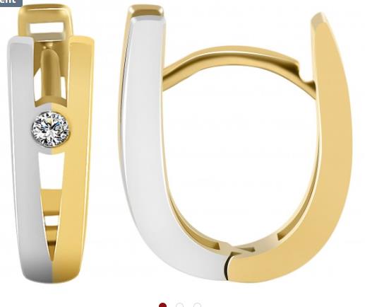 Ohrschmuck Ref.-Nr.: 5500073-001 333/- Gold, bicolor 2 Zirkonia  Wei&szlig; 