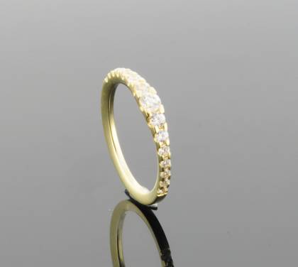 Wilhelm M&uuml;ller Ringe Ref.-Nr.: 145483056 585/- Gold, gold 15 Diamant Top Wesselton kleine Einschl&uuml;sse Brillantschliff 0,46ct.  Ringgr&ouml;&szlig;e 56