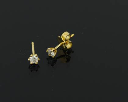Wilhelm M&uuml;ller Ohrschmuck Ref.-Nr.: 285599021 750/- Gold, gold 2 Diamant Top Wesselton kleine Einschl&uuml;sse Brillantschliff 0,25ct. 