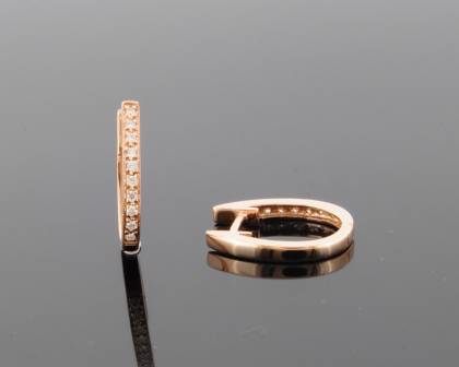 Wilhelm M&uuml;ller Ohrschmuck Ref.-Nr.: 286108019 585/- Gold, Ros&eacute; 20 Diamant Wesselton kleine Einschl&uuml;sse Brillantschliff 0,12ct. 