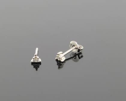 Wilhelm M&uuml;ller Ohrschmuck Ref.-Nr.: 297735019 585/- Gold, wei&szlig; 6 Diamant Wesselton kleine Einschl&uuml;sse Brillantschliff 0,05ct. 