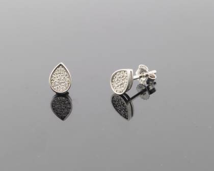 Wilhelm M&uuml;ller Ohrschmuck Ref.-Nr.: 297743019 585/- Gold, wei&szlig; 22 Diamant Wesselton kleine Einschl&uuml;sse Brillantschliff 0,14ct. 