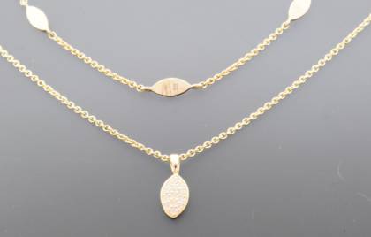 Wilhelm M&uuml;ller Halsschmuck Ref.-Nr.: 548487019 333/- Gold, gold 13 Zirkonia  Wei&szlig;  L&auml;nge 42+3 cm