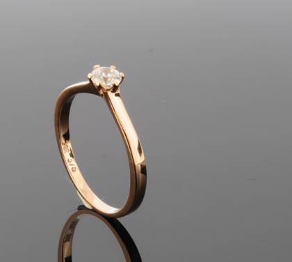 Wilhelm M&uuml;ller Ringe Ref.-Nr.: 675858051 375/- Gold, Ros&eacute; 1 Zirkonia  Wei&szlig;  Ringgr&ouml;&szlig;e 51