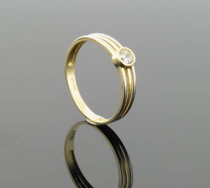 Wilhelm M&uuml;ller Ringe Ref.-Nr.: 675936053 333/- Gold, bicolor 1 Zirkonia  Wei&szlig;  Ringgr&ouml;&szlig;e 53