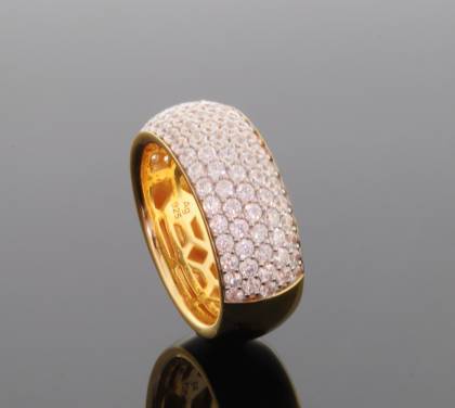 Wilhelm M&uuml;ller Ringe Ref.-Nr.: 746645056 925/- Silber, gelb 93 Zirkonia  Wei&szlig;  Ringgr&ouml;&szlig;e 56 Individual-Nr. Z740