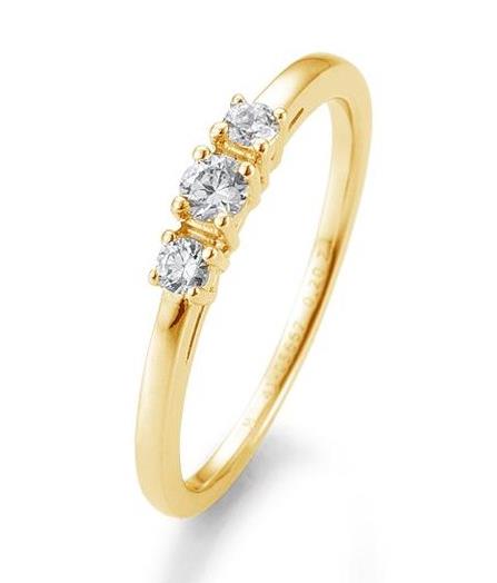 Saint Maurice Ringe Ref.-Nr.: 41/05667-0 585/- Gold, gelb 3 Brillant Wesselton kleine Einschl&uuml;sse 0,20ct.  Ringgr&ouml;&szlig;e 49 Individual-Nr. 4105667-0