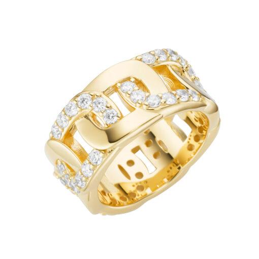 Giorgio Martello Ringe Ref.-Nr.: 308449580 925/- Silber, gelb 48 Zirkonia  Wei&szlig;  Ringgr&ouml;&szlig;e 58
