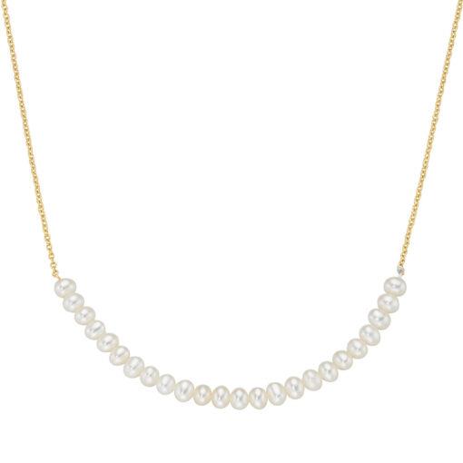 Giorgio Martello Halsschmuck Ref.-Nr.: 913929450 925/- Silber, gelb 17 Muschelkernperle 6,0-6,5 mm Wei&szlig; L&auml;nge 45cm