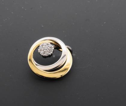 Wilhelm M&uuml;ller Halsschmuck Ref.-Nr.: 651017019 333/- Gold, bicolor 7 Zirkonia  Wei&szlig; 