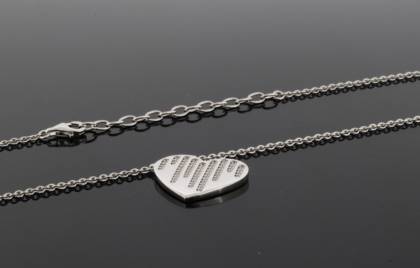 Wilhelm M&uuml;ller Halsschmuck Ref.-Nr.: 766048019 925/- Silber, Rhodiniert 60 Zirkonia  Wei&szlig;  L&auml;nge 42+5cm