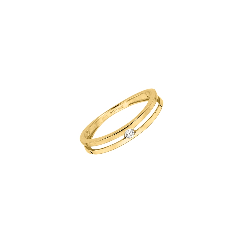 Engelkemper Ringe Ref.-Nr.: 6-203515-001 585/- Gold, gelb 1 Diamant Wesselton kleine Einschl&uuml;sse Brillantschliff 0,04ct.  Ringgr&ouml;&szlig;e 50 