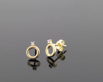 Wilhelm M&uuml;ller Ohrschmuck Ref.-Nr.: 286122019 585/- Gold, gold 2 Diamant Wesselton deutliche Einschl&uuml;sse Brillantschliff 0,02ct.  Individual-Nr. Z718