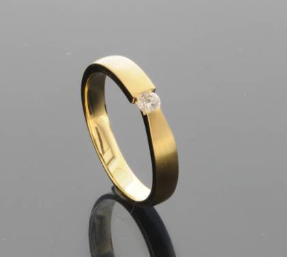 Wilhelm M&uuml;ller Ringe Ref.-Nr.: 675678054 333/- Gold, gold 1 Zirkonia  Wei&szlig;  Ringgr&ouml;&szlig;e 54