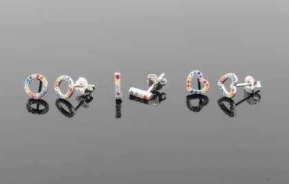 Wilhelm M&uuml;ller Ohrschmuck Ref.-Nr.: 743292019 925/- Silber, Rhodiniert Zirkonia  multicolor 