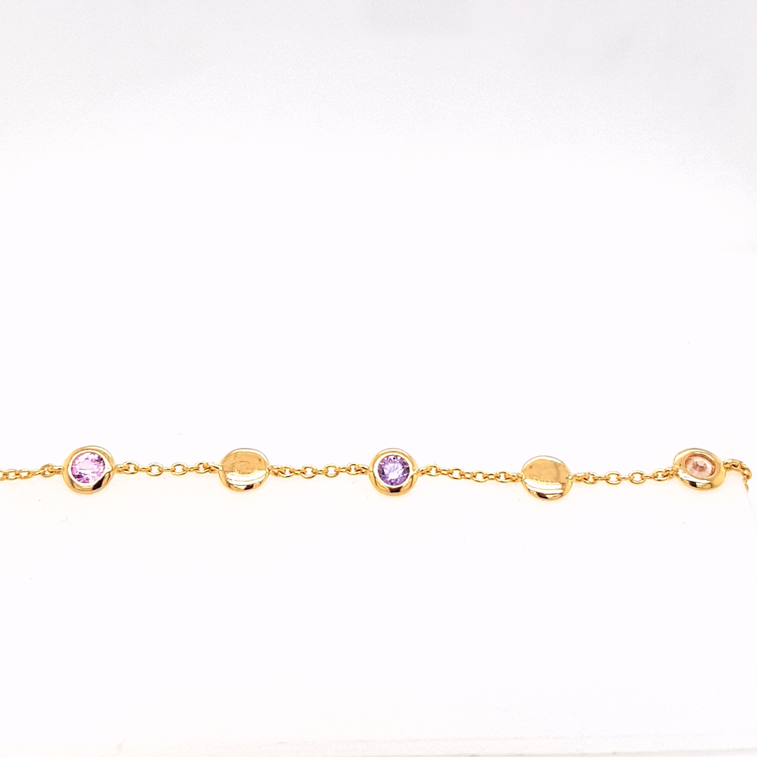 Giorgio Martello Armband Ref.-Nr.: 205659190 925/- Silber, gelb 5 Zirkonia  multicolor  L&auml;nge 19cm