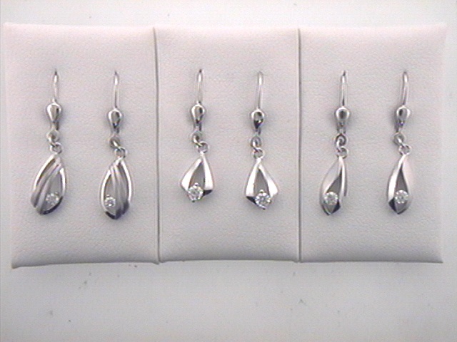 Max Fr&ouml;hlich Ohrschmuck Ref.-Nr.: 201/190558 925/- Silber, Rhodiniert 2 Zirkonia  Wei&szlig; 
