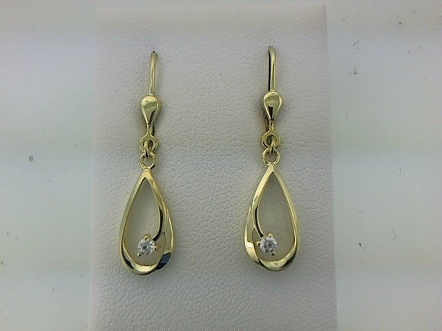 Max Fr&ouml;hlich Ohrschmuck Ref.-Nr.: 201/192229 925/- Silber, gelb 2 Zirkonia  Wei&szlig; 