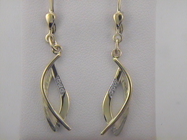 Max Fr&ouml;hlich Ohrschmuck Ref.-Nr.: 88/190979 925/- Silber, gelb Zirkonia  Wei&szlig; 