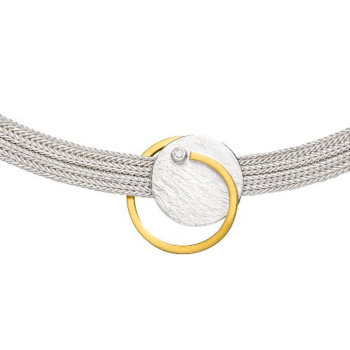 MANU Halsschmuck Ref.-Nr.: K1442BRW 925/- Silber, bicolor L&auml;nge 42 cm
