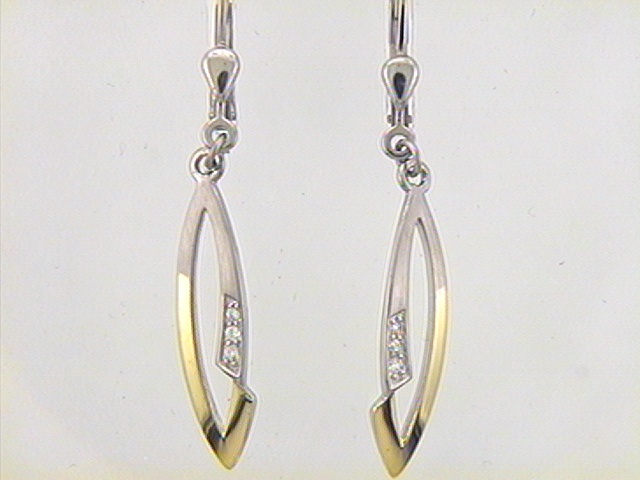 Max Fr&ouml;hlich Ohrschmuck Ref.-Nr.: OS 154643 925/- Silber, bicolor Zirkonia  Wei&szlig; 