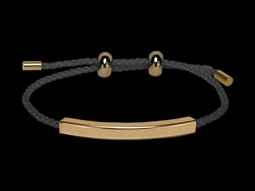 Blumenkind Armband schwarz Ref.-Nr.: B03GOBK Edelstahl, gelb