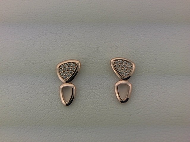 Max Fr&ouml;hlich Ohrschmuck Ref.-Nr.: 23-276 925/- Silber, Ros&eacute; Zirkonia  Wei&szlig; 