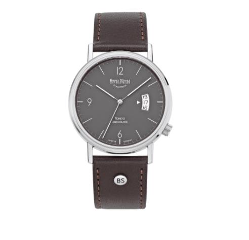 Bruno S&ouml;hnle Glash&uuml;tte Herrenuhren Ziffernblatt: Schwarz Index  Leder Automatik 50 Meter Ref.-Nr.: 17-120698-861