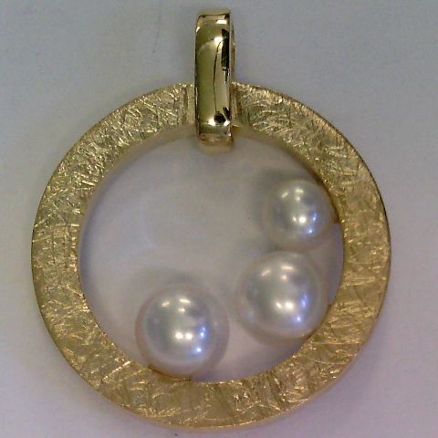 Engelkemper Halsschmuck Ref.-Nr.: 6-210079-001 585/- Gold, gelb 3 S&uuml;&szlig;wasser Zuchtperle Wei&szlig;
