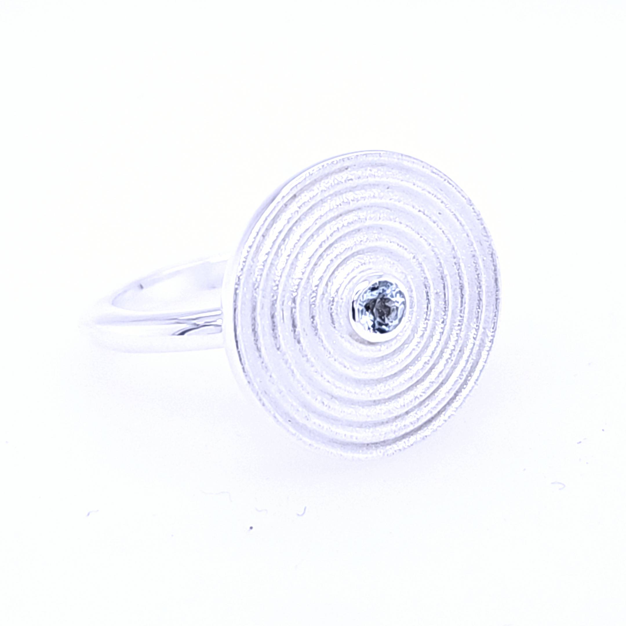 Linkenheil Ringe Ref.-Nr.: 18031-1941 925/- Silber 1 Topas blau rund  Ringgr&ouml;&szlig;e 54