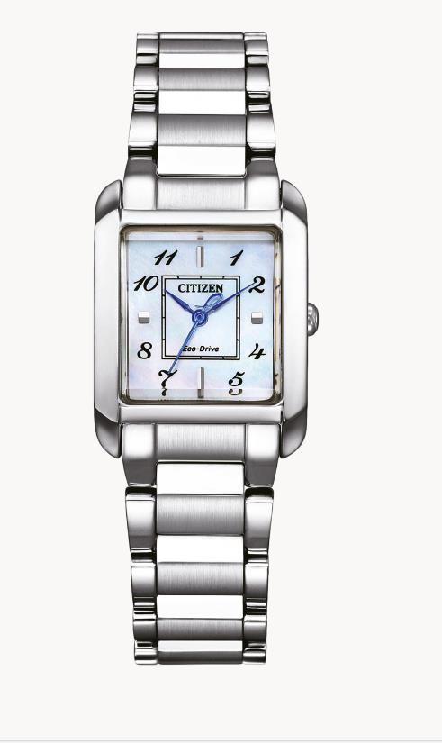 Citizen Solar Armbanduhren Damenuhren Ziffernblatt: Perlmutt Index  Edelstahl Gliederband Solar 50 Meter Ref.-Nr.: EW5600-87D 