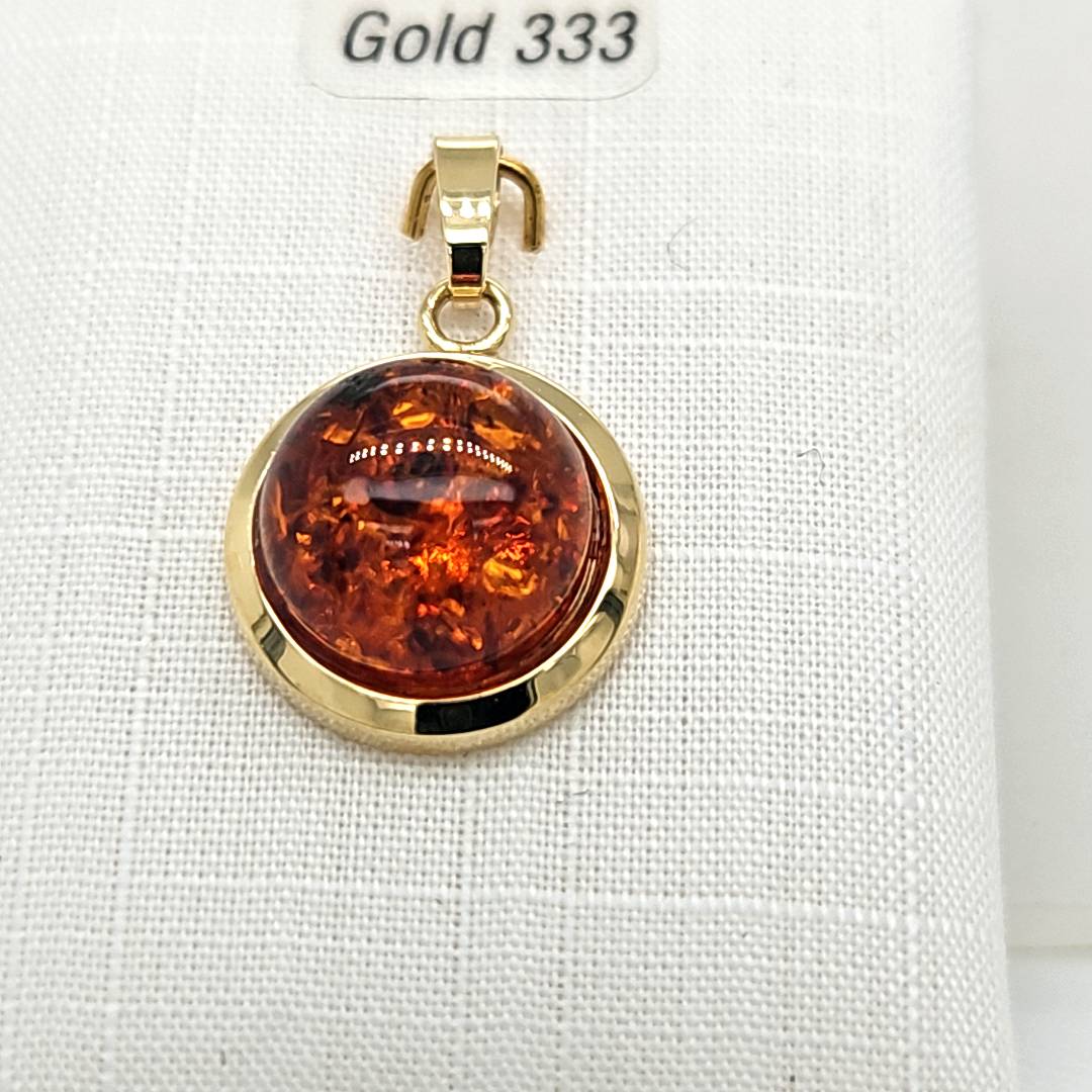 Herrling Bernsteinschmuck Halsschmuck Ref.-Nr.: B-17656 333/- Gold, gelb 1 Bernstein braun 