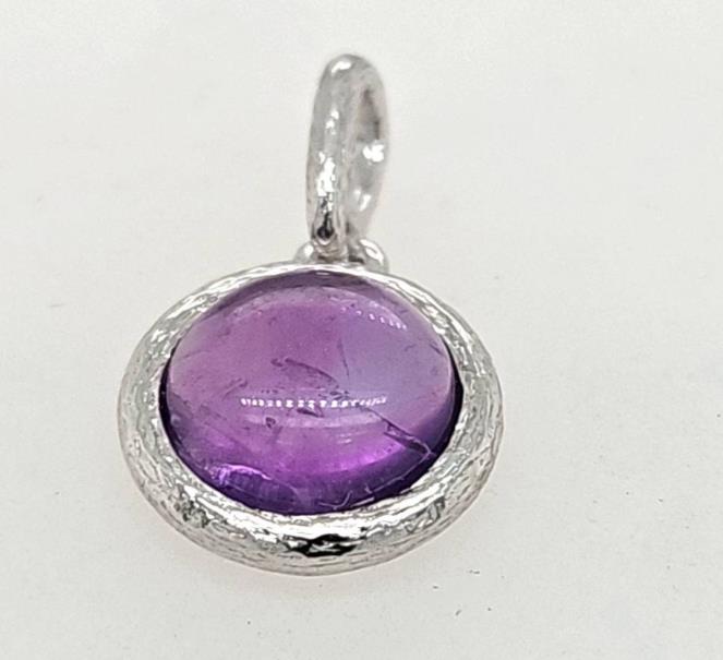 Herrling Bernsteinschmuck Halsschmuck Ref.-Nr.: E-12805 925/- Silber, Rhodiniert 1 Amethyst lila 