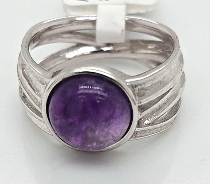 Herrling Bernsteinschmuck Ringe Ref.-Nr.: E-85351 925/- Silber, Rhodiniert 1 Amethyst lila  Ringgr&ouml;&szlig;e 58