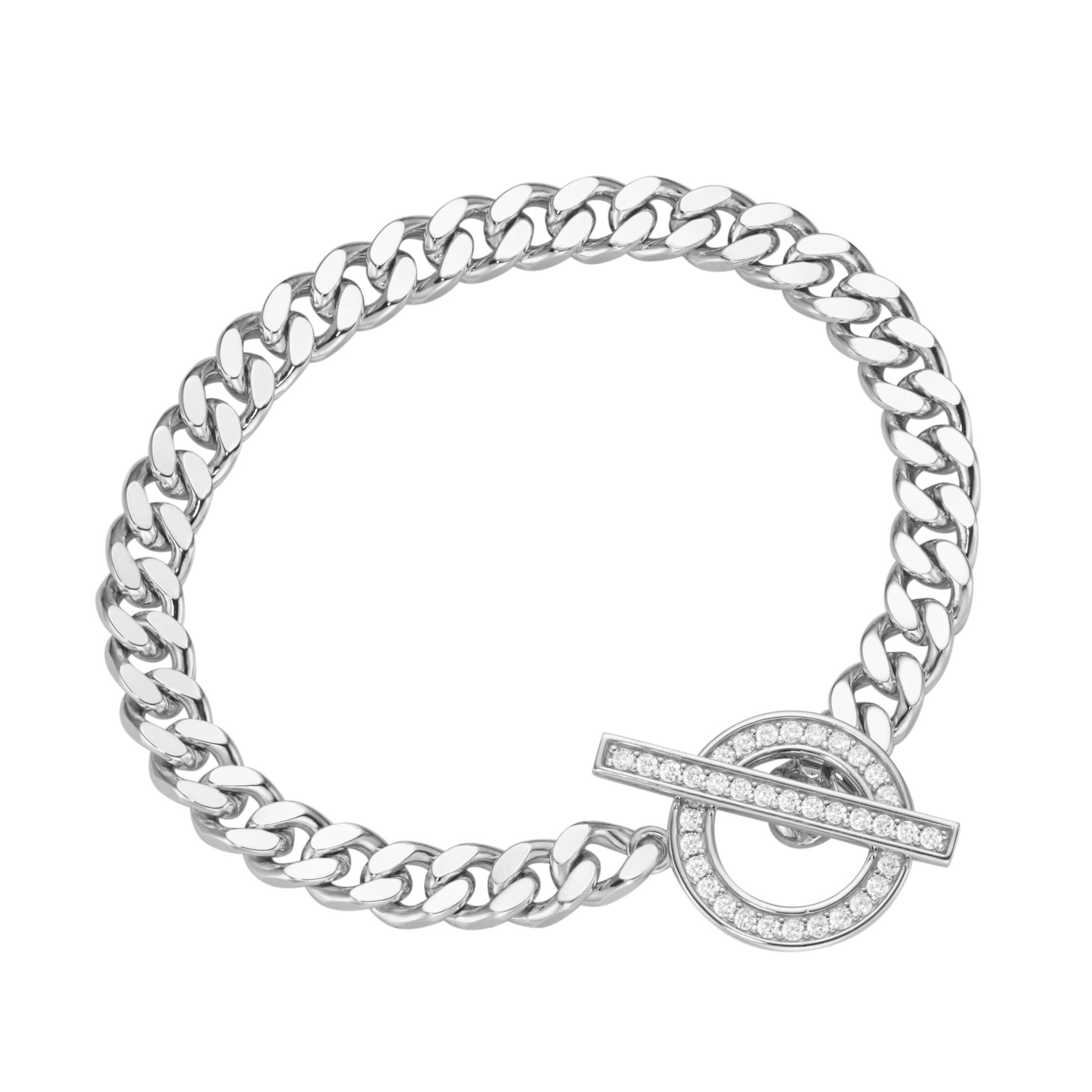 Giorgio Martello Armband Ref.-Nr.: 205849180 925/- Silber, Rhodiniert 40 Zirkonia  Wei&szlig;  L&auml;nge 18 cm