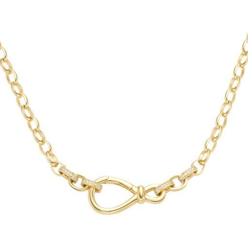 Ref.-Nr.: 914329450 Collier Ankerkette Silbervergoldet  Zirkonia 