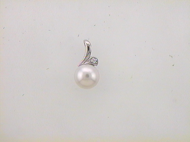 Max Fr&ouml;hlich Halsschmuck Ref.-Nr.: AN 167701 925/- Silber, Rhodiniert Zirkonia  Wei&szlig;  1 S&uuml;&szlig;wasser Zuchtperle 6,5-7,0 mm