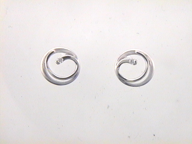 Max Fr&ouml;hlich Ohrschmuck Ref.-Nr.: 216/191731 925/- Silber, Rhodiniert 2 Zirkonia  Wei&szlig; 