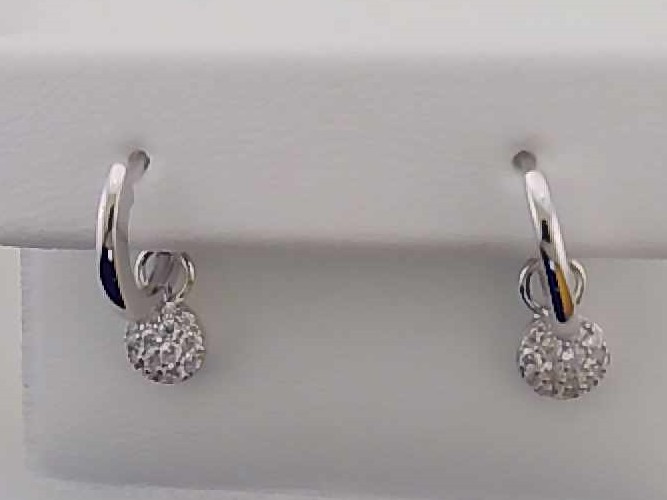 Max Fr&ouml;hlich Ohrschmuck Ref.-Nr.: 485/194281 925/- Silber, Rhodiniert Zirkonia  Wei&szlig; 