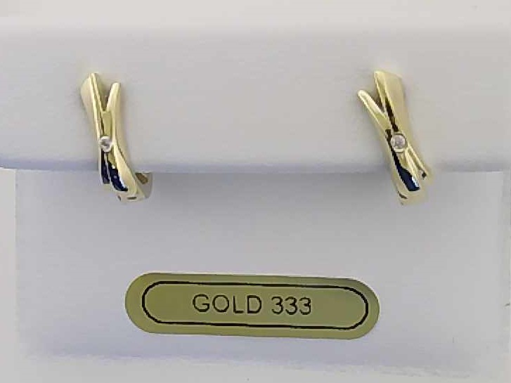Max Fr&ouml;hlich Ohrschmuck Ref.-Nr.: 666/193103 333/- Gold, gelb 2 Zirkonia  Wei&szlig; 