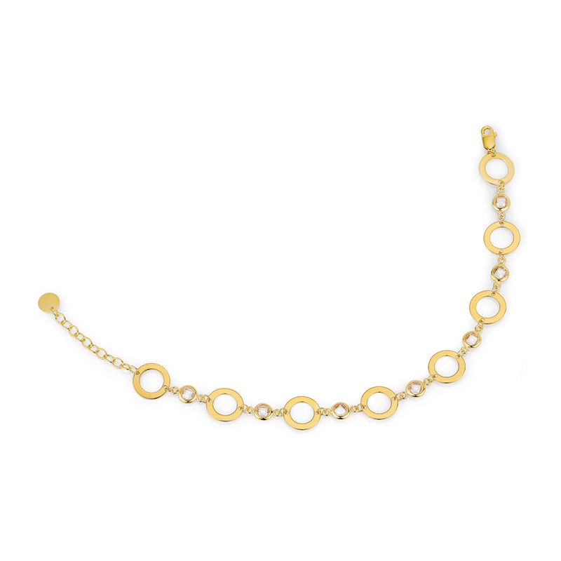 Engelkemper Armband Ref.-Nr.: 5-214386-001 925/- Silber, gelb Zirkonia  Wei&szlig;  L&auml;nge 17+2 cm