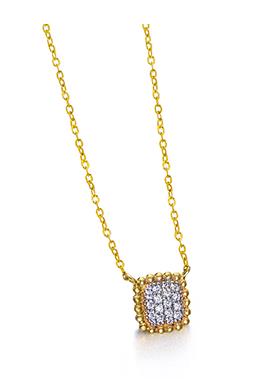LECARRE Halsschmuck Ref.-Nr.: GD141OA.00 750/- Gold, gelb Diamant Wei&szlig; kleine Einschl&uuml;sse Brillantschliff 0,056ct.  L&auml;nge 40+2 cm