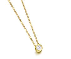 LECARRE Halsschmuck Ref.-Nr.: GD074OA.00 750/- Gold, gelb 1 Diamant Wei&szlig; kleine Einschl&uuml;sse Brillantschliff 0,10ct.  L&auml;nge 42 cm