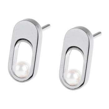 Ernstes Design Ohrringe Ref.-Nr.: E679 Edelstahl 2 S&uuml;&szlig;wasser Zuchtperle 3mm Wei&szlig;