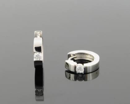Wilhelm M&uuml;ller Ohrschmuck Ref.-Nr.: 738025019 925/- Silber, Rhodiniert 2 Zirkonia  Wei&szlig; 