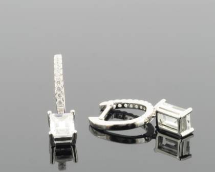 Wilhelm M&uuml;ller Ohrschmuck Ref.-Nr.: 743250019 925/- Silber, Rhodiniert Zirkonia  Wei&szlig; 