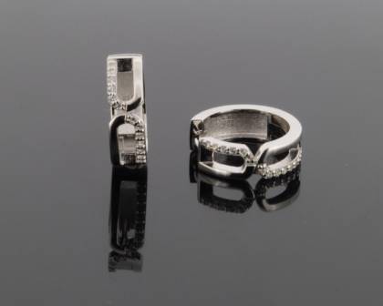 Wilhelm M&uuml;ller Ohrschmuck Ref.-Nr.: 743462019 925/- Silber, Rhodiniert 28 Zirkonia  Wei&szlig; 